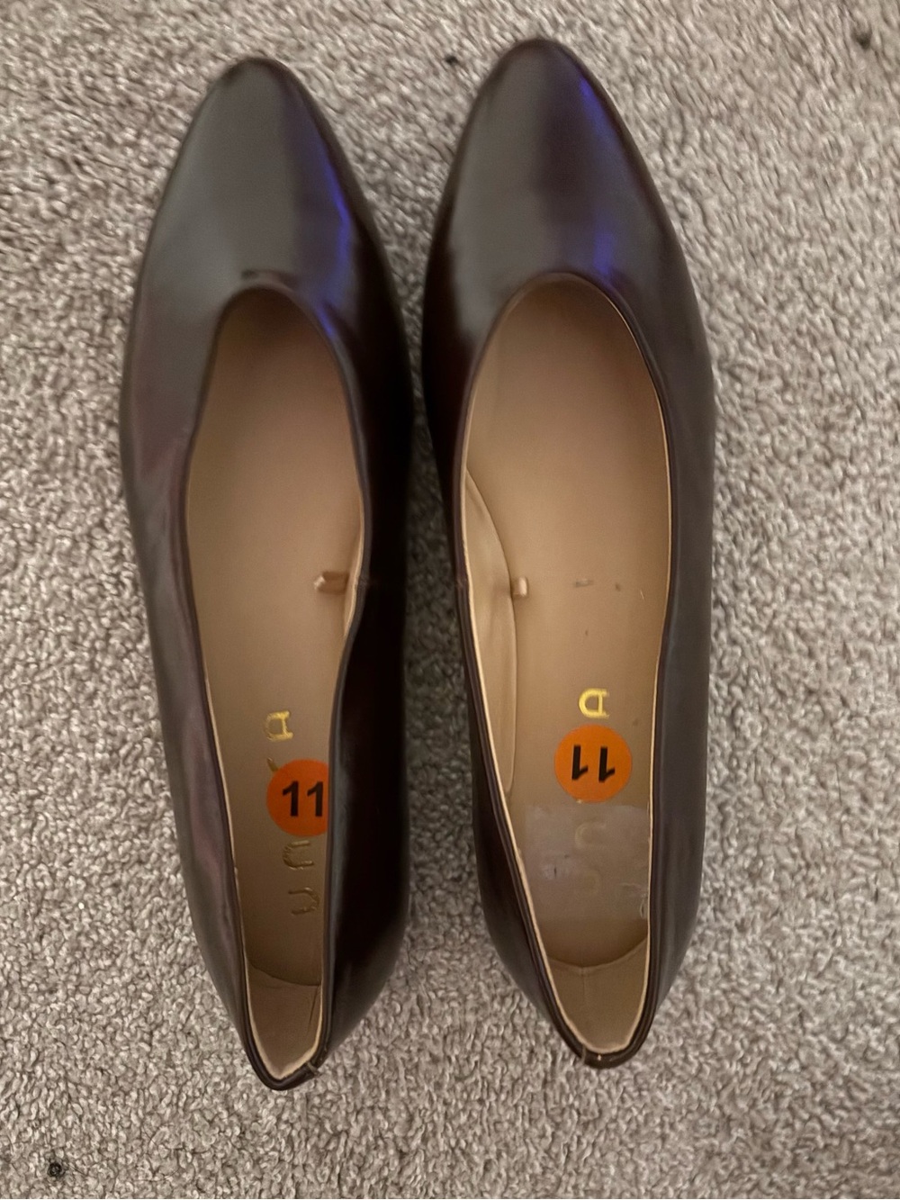 Unisa Pointed Toe Flats in Dark Brown Leather